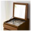 МАЛЬМ Комод с 6 ящиками - коричневая морилка ясеневый шпон/зеркальное стекло