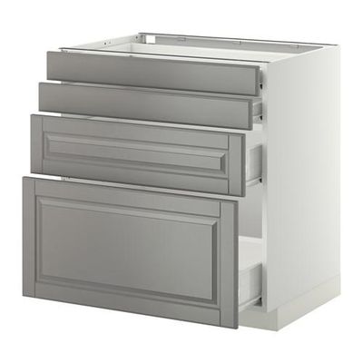 МЕТОД / ФОРВАРА Напольн шкаф 4 фронт панели/4 ящика - 80x60 см, Будбин серый, белый МЕТОД / ФОРВАРА Напольн шкаф 4 фронт панели/4 ящика - 80x60 см, Будбин серый, белый