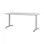 ГАЛАНТ Письменный стол - белый, Т-образная ножка, серебристый