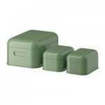 СНИКА Контейнер с крышкой, 3 штуки - зеленый