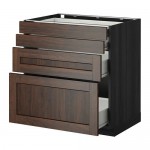 МЕТОД / ФОРВАРА Напольн шкаф 4 фронт панели/4 ящика - под дерево черный, Эдсерум под дерево коричневый, 80x60 см МЕТОД / ФОРВАРА Напольн шкаф 4 фронт панели/4 ящика - под дерево черный, Эдсерум под дерево коричневый, 80x60 см