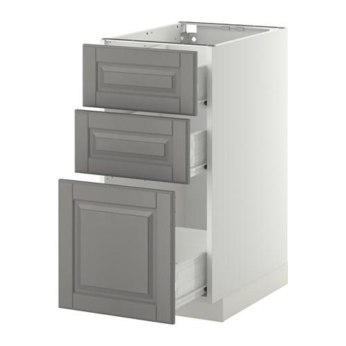 МЕТОД / ФОРВАРА Нплн шк 3 фрнт/3 средн ящика - белый, Будбин серый, 40x60 см МЕТОД / ФОРВАРА Нплн шк 3 фрнт/3 средн ящика - белый, Будбин серый, 40x60 см