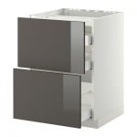 МЕТОД / МАКСИМЕРА Напольн шкаф/2 фронт пнл/3 ящика - 60x60 см, Рингульт глянцевый серый, белый МЕТОД / МАКСИМЕРА Напольн шкаф/2 фронт пнл/3 ящика - 60x60 см, Рингульт глянцевый серый, белый