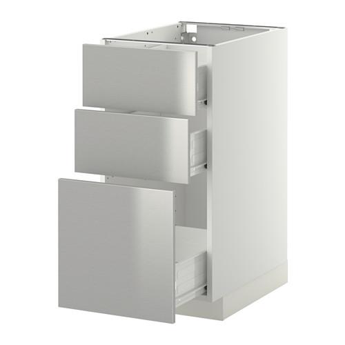 МЕТОД / ФОРВАРА Нплн шк 3 фрнт/3 средн ящика - белый, Гревста нержавеющ сталь, 40x60 см МЕТОД / ФОРВАРА Нплн шк 3 фрнт/3 средн ящика - белый, Гревста нержавеющ сталь, 40x60 см