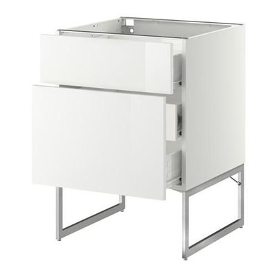 МЕТОД / ФОРВАРА Наполн шк 2 фрнт/3 средн ящ - 60x60x60 см, Рингульт глянцевый белый, белый