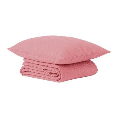 АЛИНА Покрывало и чехол на подушку - розовый, 180x280/65x65 см