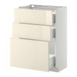 МЕТОД / ФОРВАРА Напольный шкаф с 3 ящиками - 60x37 см, Рингульт глянцевый кремовый, белый МЕТОД / ФОРВАРА Напольный шкаф с 3 ящиками - 60x37 см, Рингульт глянцевый кремовый, белый