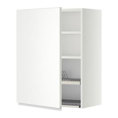 МЕТОД Шкаф навесной с сушкой - 60x80 см, Нодста белый/алюминий, белый