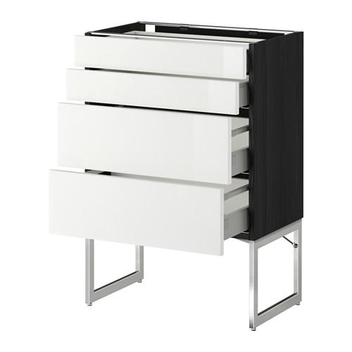 МЕТОД / МАКСИМЕРА Нплн шк 4 фронт/2 низк/2средн ящ - под дерево черный, Рингульт глянцевый белый, 60x37x60 см МЕТОД / МАКСИМЕРА Нплн шк 4 фронт/2 низк/2средн ящ - под дерево черный, Рингульт глянцевый белый, 60x37x60 см