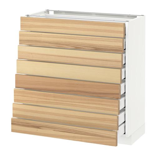 МЕТОД / МАКСИМЕРА Наполн шкаф 8 фронт/8 низк ящиков - белый, Торхэмн естественный ясень, 80x37 см МЕТОД / МАКСИМЕРА Наполн шкаф 8 фронт/8 низк ящиков - белый, Торхэмн естественный ясень, 80x37 см