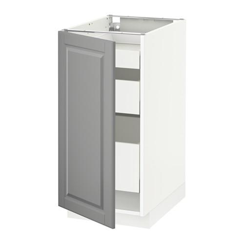 МЕТОД / МАКСИМЕРА Напольный шкаф с 1двр/3ящ - белый, Будбин серый, 40x60 см МЕТОД / МАКСИМЕРА Напольный шкаф с 1двр/3ящ - белый, Будбин серый, 40x60 см