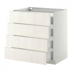 МЕТОД / ФОРВАРА Напольн шкаф 4 фронт панели/4 ящика - 80x60 см, Росдаль белый ясень, белый МЕТОД / ФОРВАРА Напольн шкаф 4 фронт панели/4 ящика - 80x60 см, Росдаль белый ясень, белый