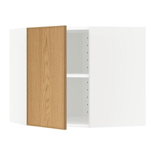 МЕТОД Угловой навесной шкаф с полками - белый, Экестад дуб, 68x60 см МЕТОД Угловой навесной шкаф с полками - белый, Экестад дуб, 68x60 см