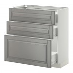 МЕТОД / ФОРВАРА Нплн шк 3 фрнт/3 средн ящика - белый, Будбин серый, 80x37 см МЕТОД / ФОРВАРА Нплн шк 3 фрнт/3 средн ящика - белый, Будбин серый, 80x37 см