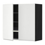 МЕТОД Навесной шкаф с посуд суш/2 дврц - 80x80 см, Нодста белый/алюминий, под дерево черный МЕТОД Навесной шкаф с посуд суш/2 дврц - 80x80 см, Нодста белый/алюминий, под дерево черный