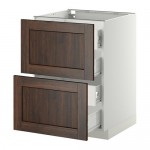 МЕТОД / ФОРВАРА Напольн шкаф 2 фронт пнл/4 средн ящ - белый, Эдсерум под дерево коричневый, 60x60 см МЕТОД / ФОРВАРА Напольн шкаф 2 фронт пнл/4 средн ящ - белый, Эдсерум под дерево коричневый, 60x60 см