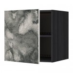 МЕТОД Верх шкаф на холодильн/морозильн - под дерево черный, Кальвиа с печатным рисунком, 60x60 см