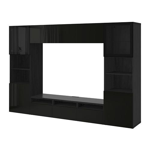 BESTÅ шкаф для ТВ, комбин/стеклян дверцы