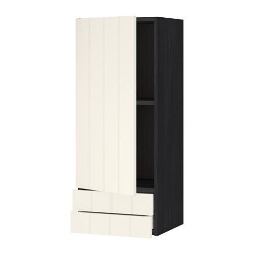 МЕТОД / МАКСИМЕРА Навесной шкаф с дверцей/2 ящика - под дерево черный, Хитарп белый с оттенком, 40x100 см МЕТОД / МАКСИМЕРА Навесной шкаф с дверцей/2 ящика - под дерево черный, Хитарп белый с оттенком, 40x100 см