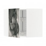 МЕТОД Угл нвсн шкф с вращающ секц - белый, Кальвиа с печатным рисунком, 68x60 см