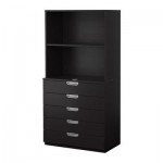 ГАЛАНТ Комбинация для хранения с ящиками - черно-коричневый