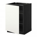 METOD напольный шкаф с полками черный/Хэггеби белый 60x60 см