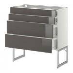 МЕТОД / ФОРВАРА Нплн шк 4 фронт/2 низк/2средн ящ - 80x37x60 см, Рингульт глянцевый серый, белый МЕТОД / ФОРВАРА Нплн шк 4 фронт/2 низк/2средн ящ - 80x37x60 см, Рингульт глянцевый серый, белый