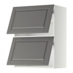 МЕТОД Навесной шкаф/2 дверцы, горизонтал - белый, Будбин серый, 60x80 см