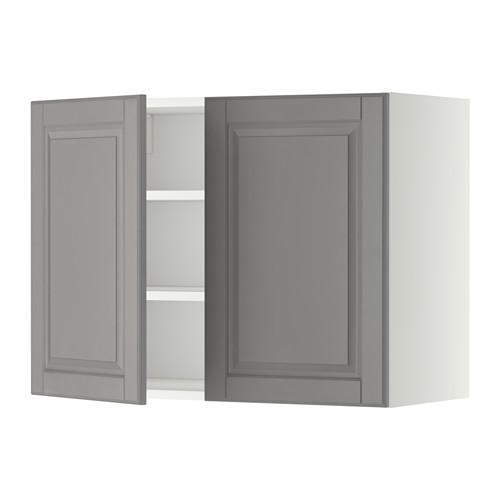 МЕТОД Навесной шкаф с полками/2дверцы - белый, Будбин серый, 80x60 см МЕТОД Навесной шкаф с полками/2дверцы - белый, Будбин серый, 80x60 см