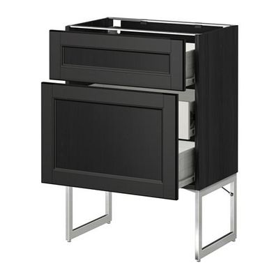 МЕТОД / ФОРВАРА Наполн шк 2 фрнт/3 средн ящ - 60x37x60 см, Лаксарби черно-коричневый, под дерево черный МЕТОД / ФОРВАРА Наполн шк 2 фрнт/3 средн ящ - 60x37x60 см, Лаксарби черно-коричневый, под дерево черный