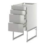 МЕТОД / МАКСИМЕРА Нплн шк 4 фронт/2 низк/2средн ящ - белый, Гревста нержавеющ сталь, 40x60x60 см МЕТОД / МАКСИМЕРА Нплн шк 4 фронт/2 низк/2средн ящ - белый, Гревста нержавеющ сталь, 40x60x60 см