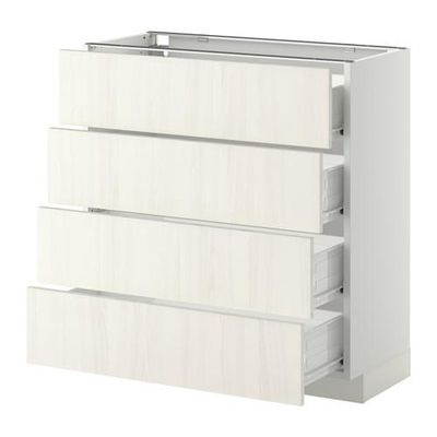 МЕТОД / ФОРВАРА Напольн шкаф 4 фронт панели/4 ящика - 80x37 см, Росдаль белый ясень, белый МЕТОД / ФОРВАРА Напольн шкаф 4 фронт панели/4 ящика - 80x37 см, Росдаль белый ясень, белый