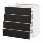 МЕТОД / МАКСИМЕРА Нплн шк 4фрнт/2нзк/3срд ящ - белый, Кунгсбакка антрацит, 80x60 см МЕТОД / МАКСИМЕРА Нплн шк 4фрнт/2нзк/3срд ящ - белый, Кунгсбакка антрацит, 80x60 см