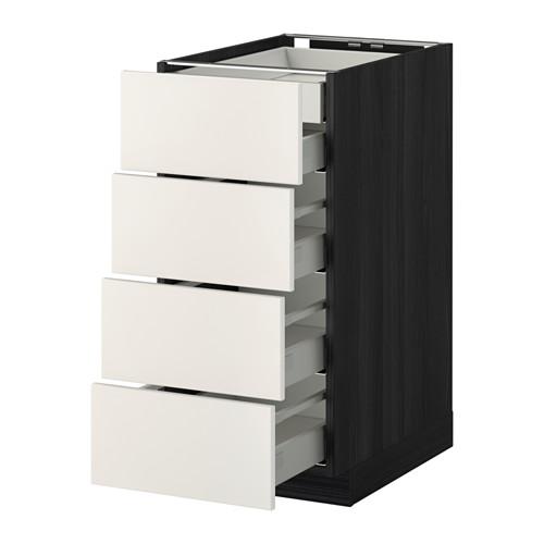 МЕТОД / МАКСИМЕРА Нплн шк 4фрнт/2нзк/3срд ящ - под дерево черный, Веддинге белый, 40x60 см
