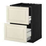 МЕТОД / МАКСИМЕРА Напольн шк п-мойку+2фрнт пнл/2 ящ - под дерево черный, Будбин белый с оттенком, 60x60 см МЕТОД / МАКСИМЕРА Напольн шк п-мойку+2фрнт пнл/2 ящ - под дерево черный, Будбин белый с оттенком, 60x60 см