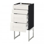 МЕТОД / МАКСИМЕРА Нплн шк 4 фронт/2 низк/2средн ящ - под дерево черный, Сэведаль белый, 40x37x60 см МЕТОД / МАКСИМЕРА Нплн шк 4 фронт/2 низк/2средн ящ - под дерево черный, Сэведаль белый, 40x37x60 см