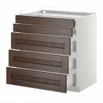 МЕТОД / ФОРВАРА Нплн шк 5фрнт/2нзк/3срд ящ - белый, Эдсерум под дерево коричневый, 80x60 см МЕТОД / ФОРВАРА Нплн шк 5фрнт/2нзк/3срд ящ - белый, Эдсерум под дерево коричневый, 80x60 см