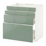МЕТОД / ФОРВАРА Нап шкаф д/духовки/4фасада/3ящика - белый, Калларп глянцевый светло-зеленый, 80x60 см МЕТОД / ФОРВАРА Нап шкаф д/духовки/4фасада/3ящика - белый, Калларп глянцевый светло-зеленый, 80x60 см