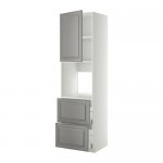 МЕТОД / МАКСИМЕРА Выс шк д/дхвк+двр/2фрнт/2выс ящ - белый, Будбин серый, 60x60x220 см