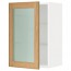 МЕТОД Навесной шкаф с полками/стекл дв - белый, Экестад дуб, 40x60 см