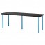 ЛИННМОН / АДИЛЬС Стол - черно-коричневый/синий