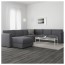 ВИМЛЕ 5-местный угловой диван - с козеткой/Гуннаред классический серый
