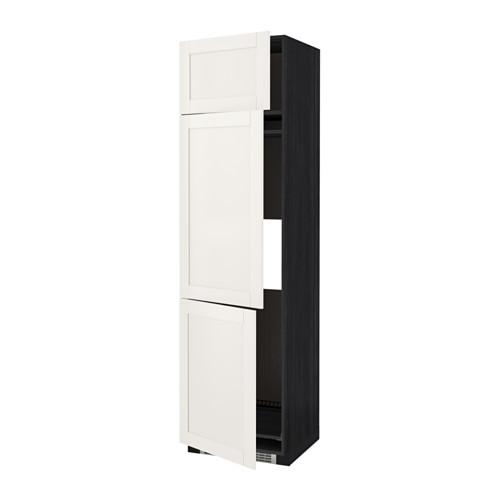 МЕТОД Выс шкаф для хол/мороз с 3 дверями - под дерево черный, Сэведаль белый, 60x60x220 см МЕТОД Выс шкаф для хол/мороз с 3 дверями - под дерево черный, Сэведаль белый, 60x60x220 см