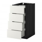 МЕТОД / ФОРВАРА Напольн шкаф 4 фронт панели/4 ящика - под дерево черный, Хэггеби белый, 40x60 см МЕТОД / ФОРВАРА Напольн шкаф 4 фронт панели/4 ящика - под дерево черный, Хэггеби белый, 40x60 см