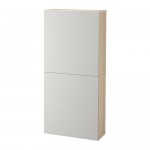 БЕСТО Навесной шкаф с 2 дверями - под беленый дуб/Лаппвикен светло-серый