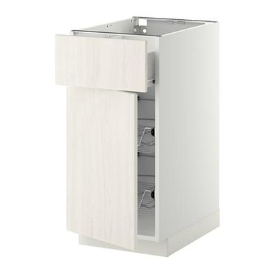 МЕТОД / ФОРВАРА Напольн шкаф с пров корз/ящ/дверью - 40x60 см, Росдаль белый ясень, белый МЕТОД / ФОРВАРА Напольн шкаф с пров корз/ящ/дверью - 40x60 см, Росдаль белый ясень, белый