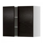 ФАКТУМ Навесной шкаф с 2 дверями - Нексус коричнево-чёрный, 60x92 см