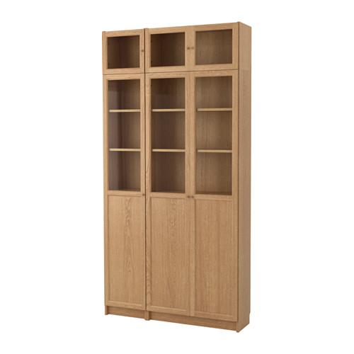 БИЛЛИ / ОКСБЕРГ Стеллаж - дубовый шпон/стекло