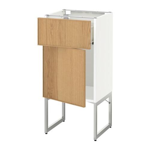 МЕТОД / ФОРВАРА Напольный шкаф с ящиком/дверью - 40x37x60 см, Экестад дуб, белый МЕТОД / ФОРВАРА Напольный шкаф с ящиком/дверью - 40x37x60 см, Экестад дуб, белый