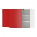 ФАКТУМ Навесной шкаф с рздвжн дверц - Рубрик Аплод красный, 120x92 см